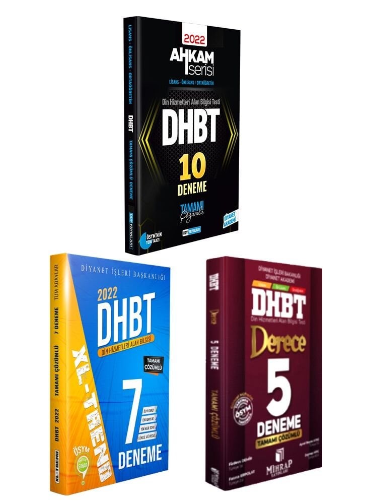 Dhbt Ahkam XL-Trend Derece 5 Deneme 3'Lü Set