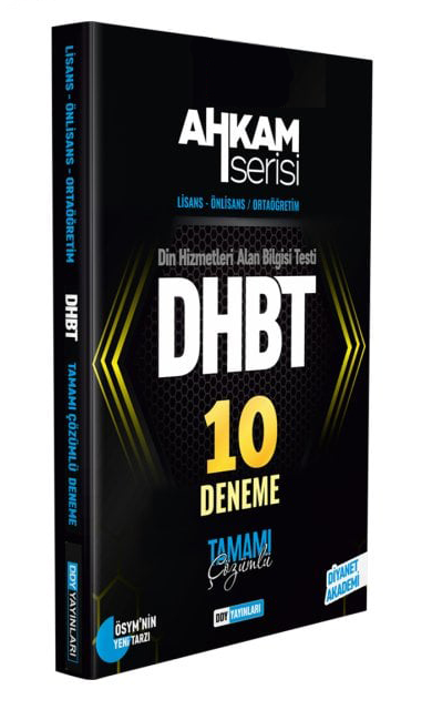 DHBT Ahkam Tüm Adaylar Tamamı Çözümlü 10 Deneme